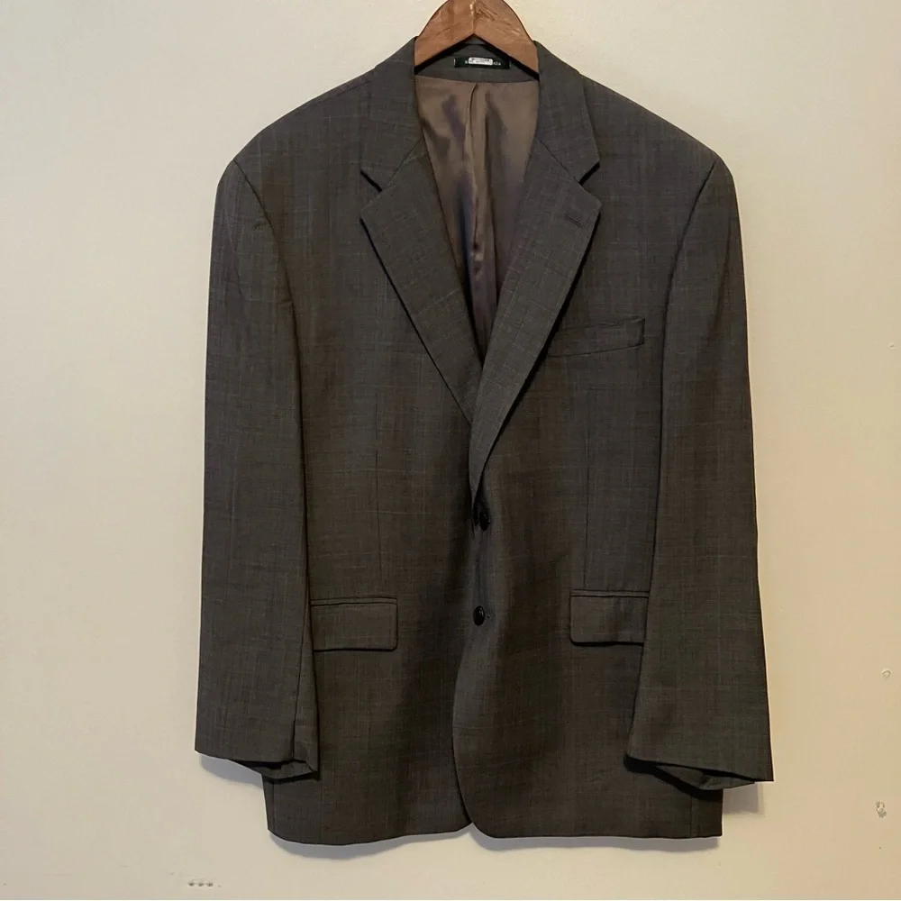 Lauren Ralph Lauren Mens 46R Gray Wool Cashmere Suit Jacket Sport Coat Preppy